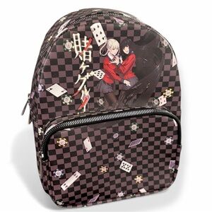 Kakegurui Anime Mini Backpack Checkered Yumeko Jabami Cosplay Bag Red Black